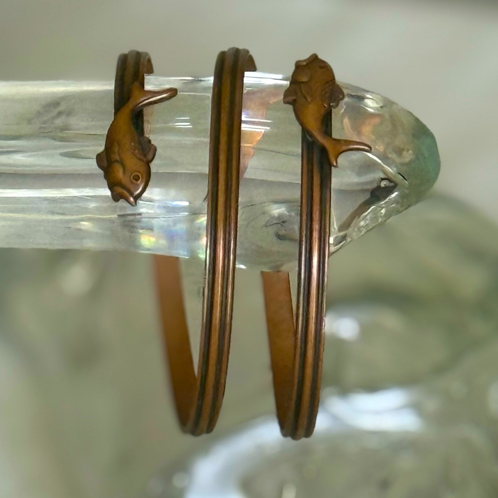 Fish Design Copper Bangle Bracelet